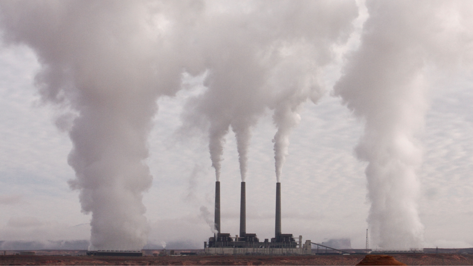 Smoke coming from chimney to symbolise air pollution